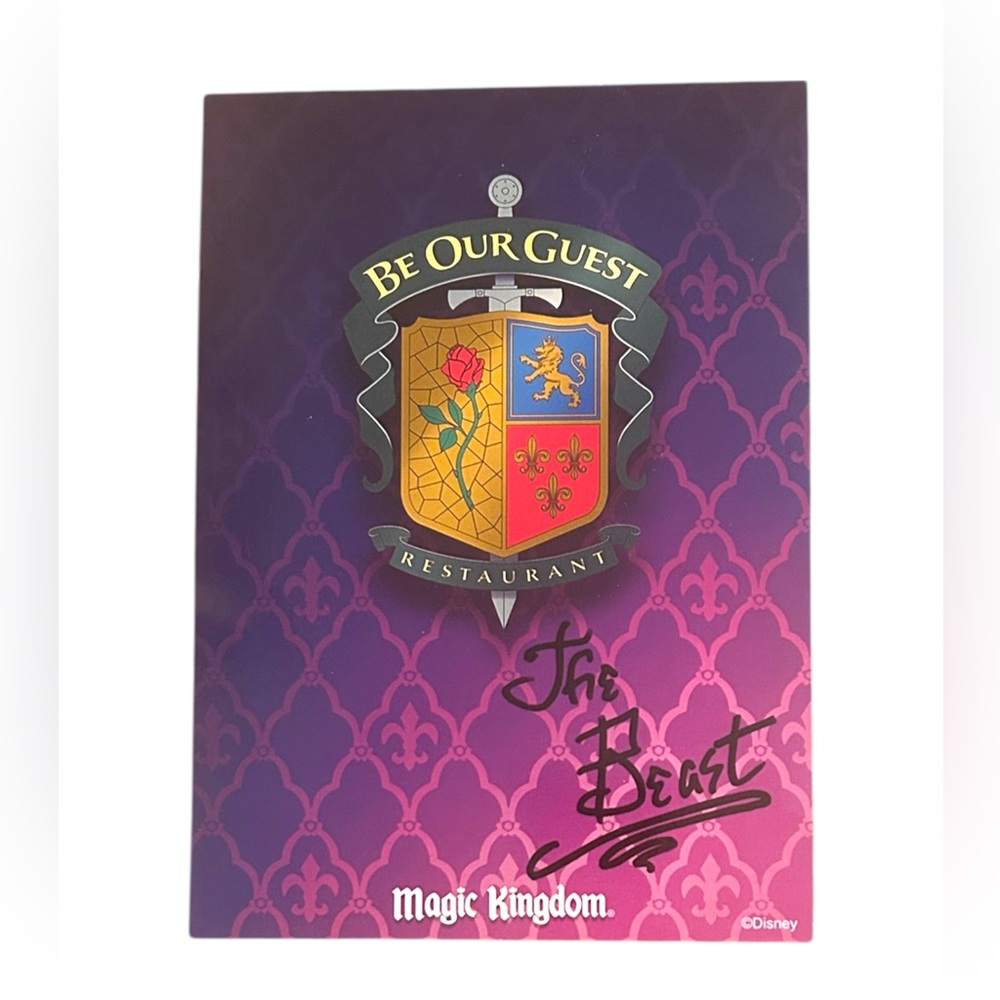 Walt Disney World Dining Character Postcard Souvenir- The Beast, Be Our Guest